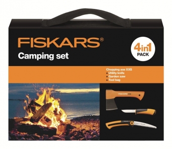 Топор-колун Fiskars X5 + нож для тяжелых работ + садовая пила в сумке   1025439