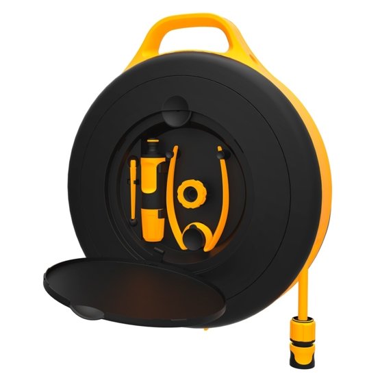 Катушка со шлангом Fiskars 3/8" (9мм) 15м и набором аксессуаров   1020436