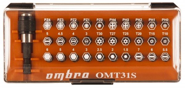 Набор вставок-бит OMBRA 31 предмет   OMT31S