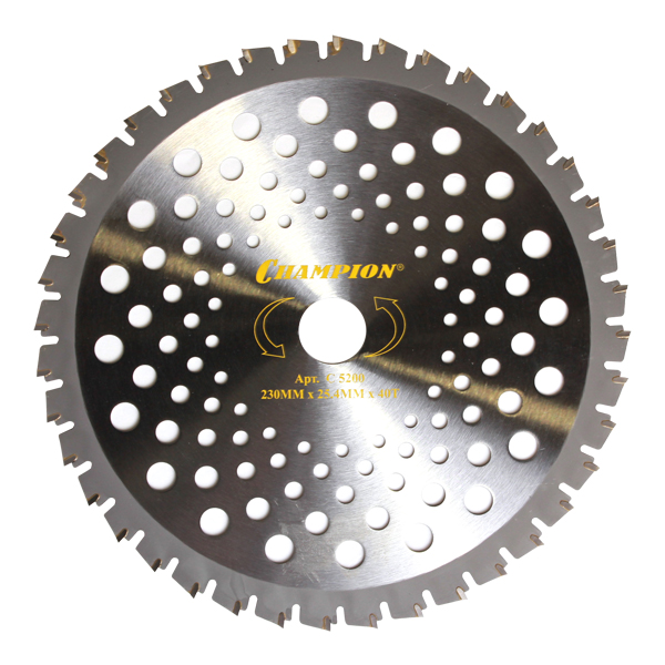 Нож CHAMPION для триммера Knife 40 зубчатый d=230*25.4mm  твердосплавные зубцы   C5200