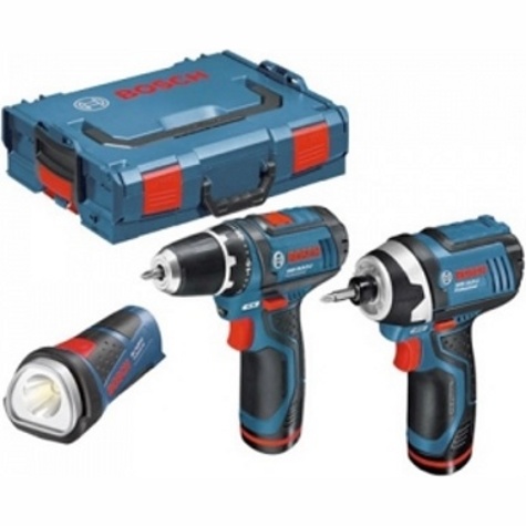 Дрель аккумуляторная BOSCH GSR 10.8-2-Li + GDR 10.8-2-LI + GLI 10.8V-Li   0.615.990.EV6