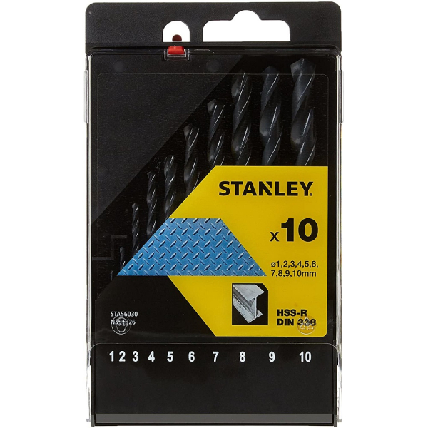 Набор сверл STANLEY HSS-R по металлу 1-10мм   STA56030
