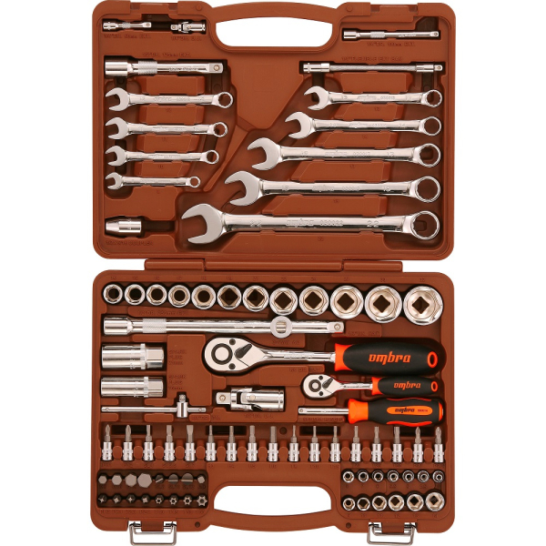 Набор универсального инструмента OMBRA 1/4", 1/2"DR (82 предм.)   OMT82S