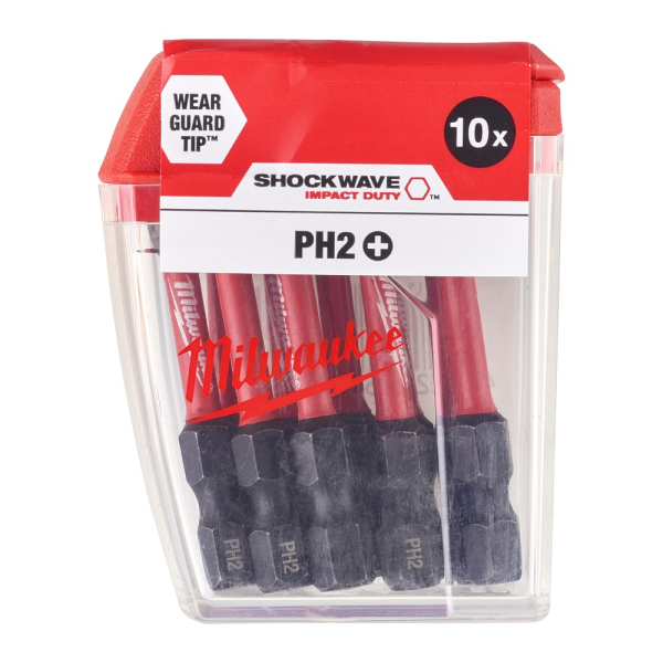 Набор бит Milwaukee SHOCKWAVE PH2 50мм из 10 штук
