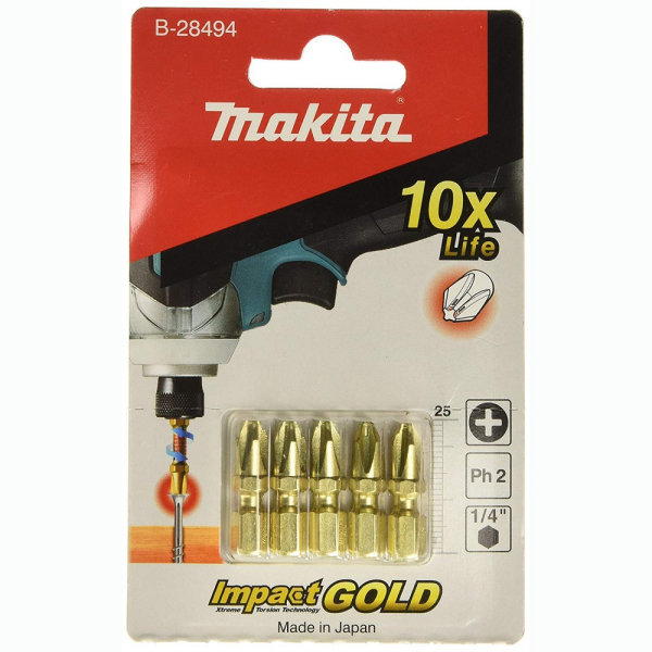 Бита Makita Impact PH2-25 мм  5 шт    B-28494