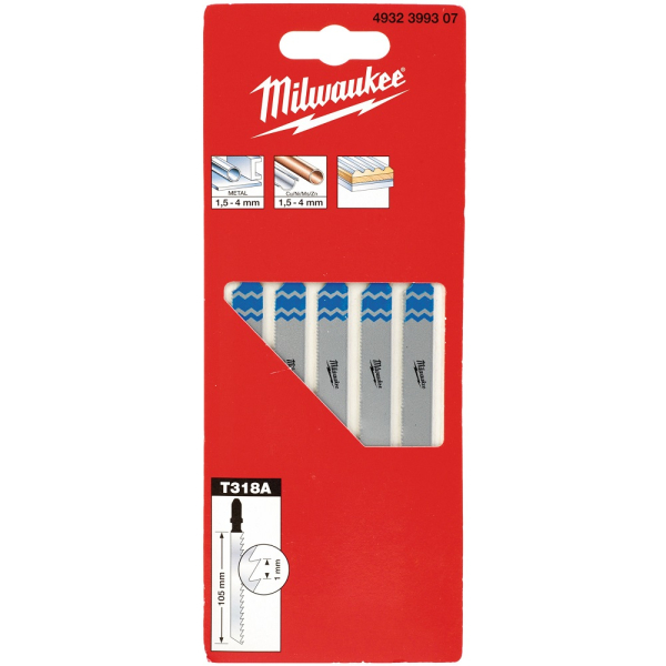 Пилочки Milwaukee для лобзика T318A 105 мм 5 шт