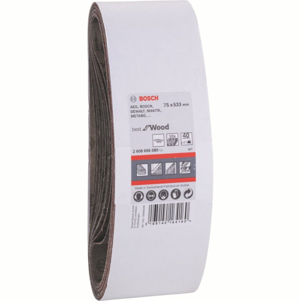Шкурка BOSCH   75*533   Р-40 (уп. 10шт)  2.608.606.080