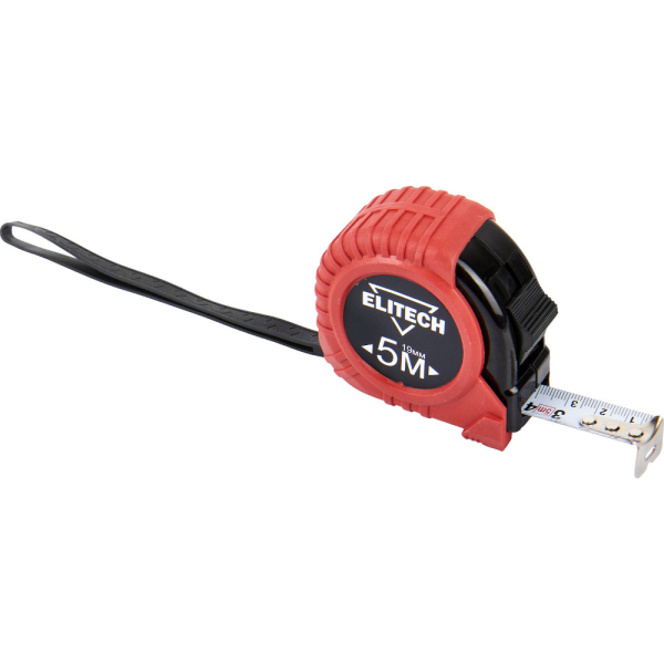 Рулетка ELITECH 5м*19мм обрезиненный корпус   310201