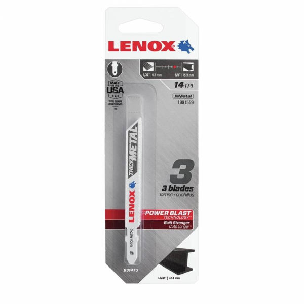 Пилочки Lenox B 314 T по металлу 3 шт