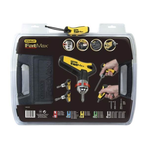 Отвертка STANLEY 43PC FATMAX с храповым механизмом с 42 вставками     0-96-222