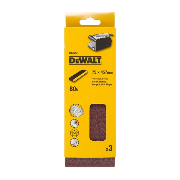 Лента шлифовальная DEWALT 75*457 Р-80   DТ 3642 QZ