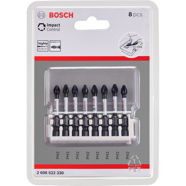 Набор бит BOSCH из 8 штук PH2 50мм   2.608.522.330