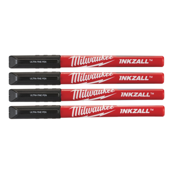 Набор ручек Milwaukee INKZALL Fine Tip чёрные 4 шт