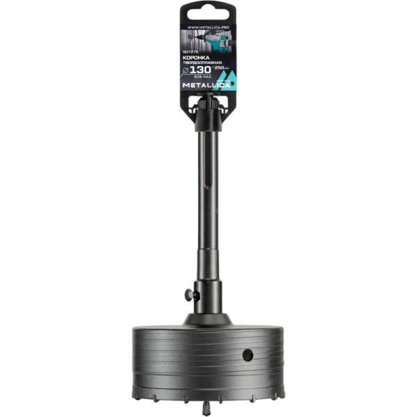 Коронка тв.спл.SDS-max METALLICA Optima 130x250/110 мм,h=50мм,М22,0х2,0 мм с адаптером   907276