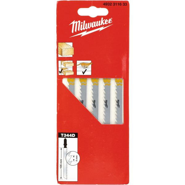 Пилочки Milwaukee для лобзика T344D 105 мм 5 шт