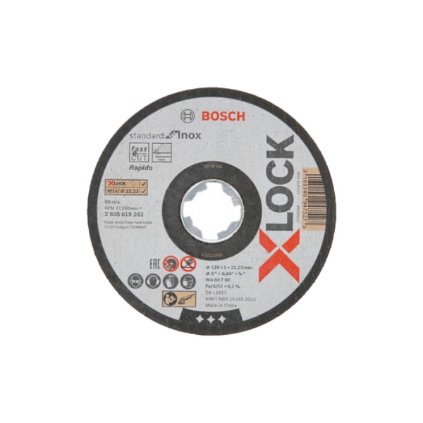 Диск абразивный BOSCH X-LOCK Standard for Inox 125*1*22.2     2.608.619.262