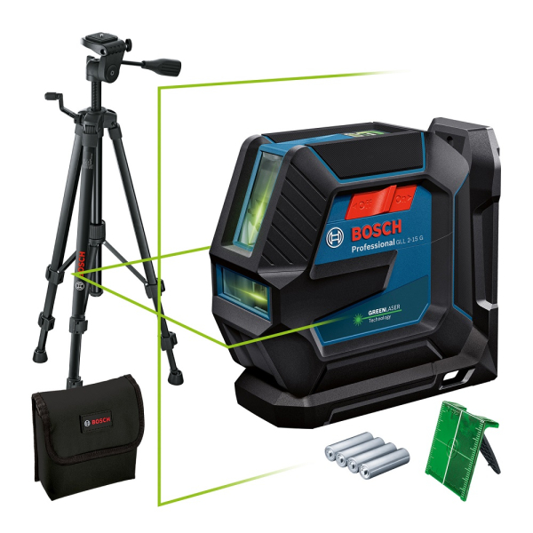 Лазерный уровень BOSCH GLL 2-15 G + LB10 + BT150  0.601.063.W01