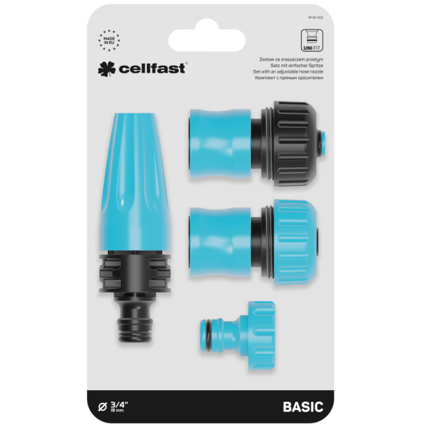 Пистолет для полива CELLFAST BASIC прямой 3/4" + набор