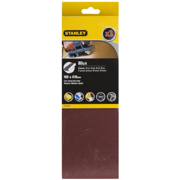 Лента шлифовальная STANLEY 100*610 K-150   STA33461
