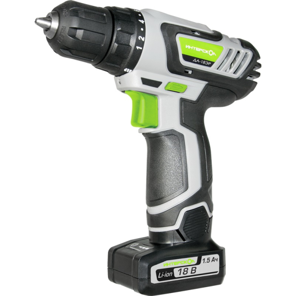 Дрель аккумуляторная Интерскол ДА-18 ЭР кейс 1,5Ач Домашний мастер