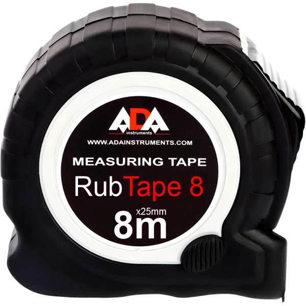 Рулетка ударопрочная ADA RubTape 8 с полимерным покрытием ленты 8м