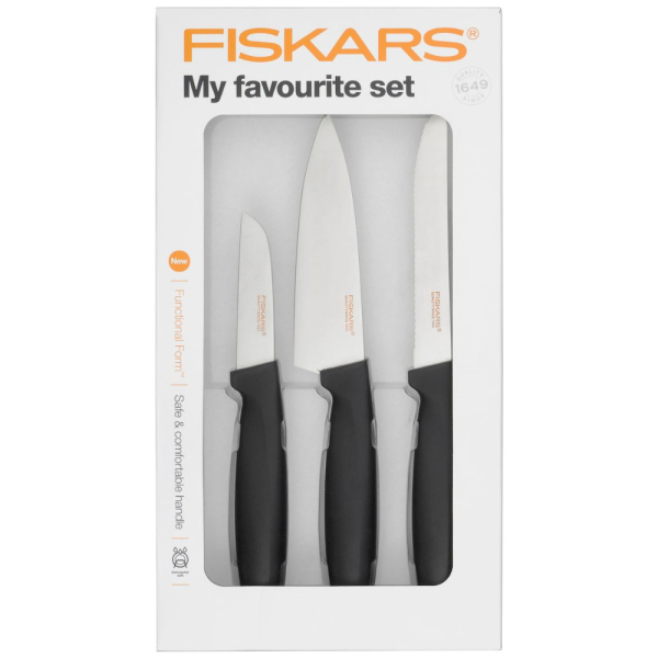 Набор Fiskars: Нож для корнеплодов, для томатов и малый кухонный   1014199