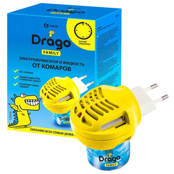 Жидкость от комаров + электрофумигатор GRASS Drago 30мл.   NS-0002