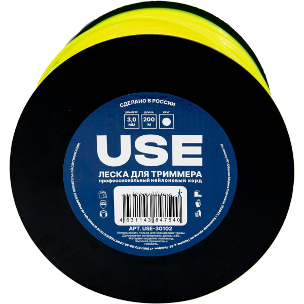 Леска USE 3.0*200 м (круг) катушка   USE-30102
