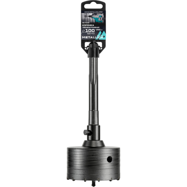 Коронка тв.спл.SDS-max METALLICA Optima 100x250/110 мм,h=50мм,М22,0х2,0 мм с адаптером   907238