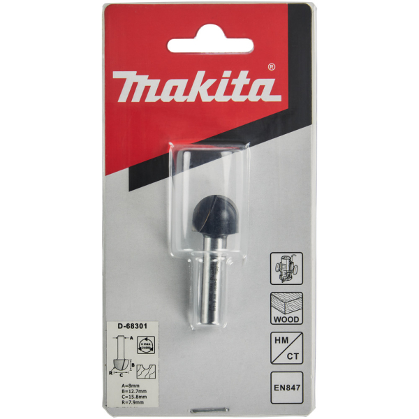 Фреза Makita пазовая галтельная 7,9R 15.8*12.7*8*45*2Т   D-68301