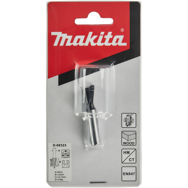 Фреза Makita ласточкин хвост 12,7*13*8*45*2Т      D-68323