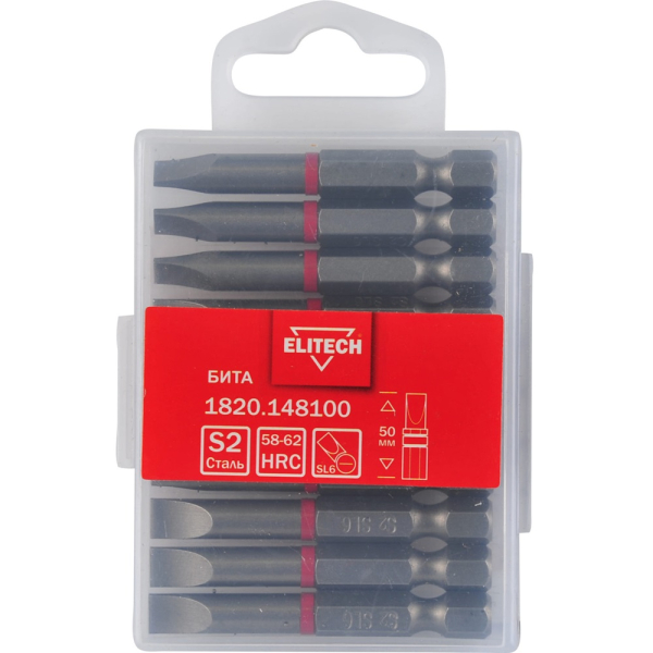 Бита ELITECH SL6*50мм (10 шт.)   1820.148100