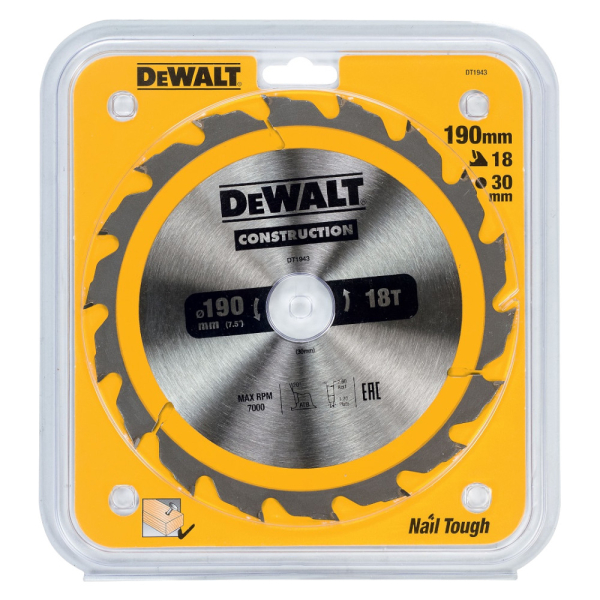 Диск п/п DEWALT DT 1943   190*30*18