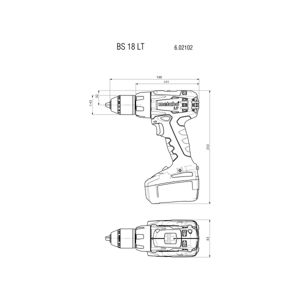 Дрель аккумуляторная Metabo BS 18 LТ кейс   602102530
