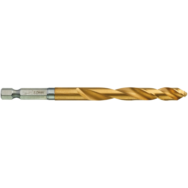 Сверло Milwaukee RedHEX HSS-G TiN по металлу 8.0 мм