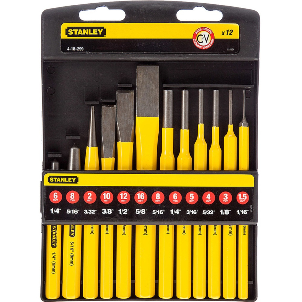 Набор бородков и зубил STANLEY 12шт.    4-18-299