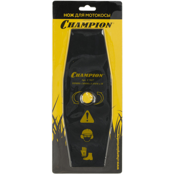 Нож CHAMPION для триммера 2-х зубчатый d=255*20mm   C5117