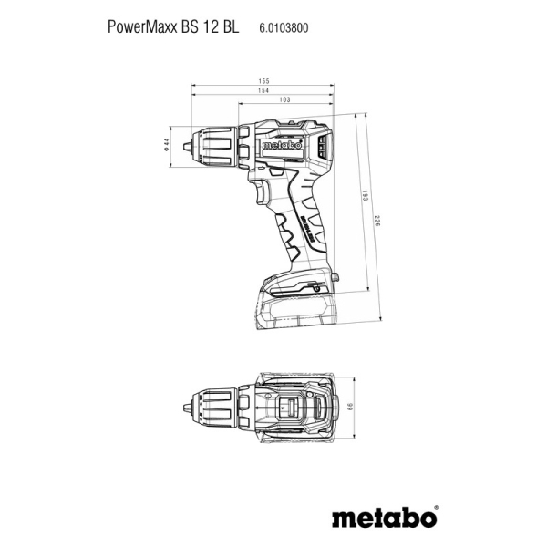 Дрель аккумуляторная Metabo PowerMaxx BS 12 BL   601038500