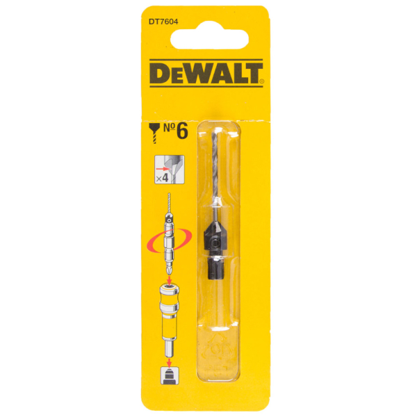 Сверло DEWALT пилотное и зенкер №6   DT 7604