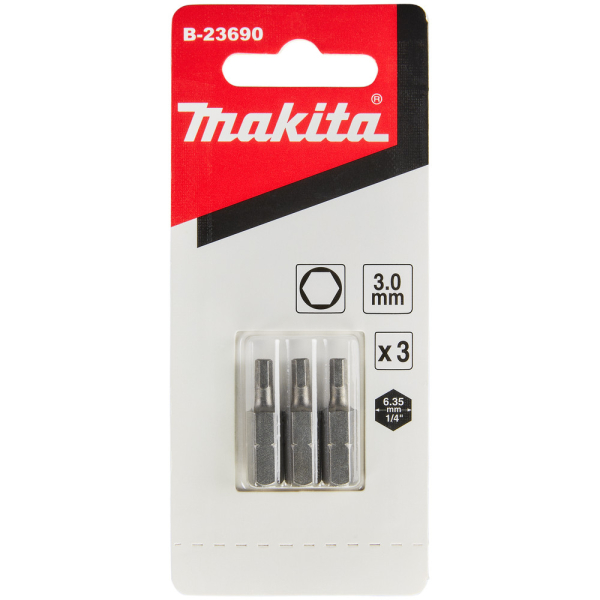 Бита Makita C-form HEX3.0-25 мм 3 шт   B-23690