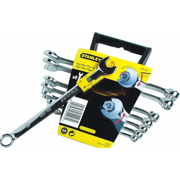 Набор STANLEY из 8-ми комбинированных гаечных ключей "ACCELERATOR"     4-89-997