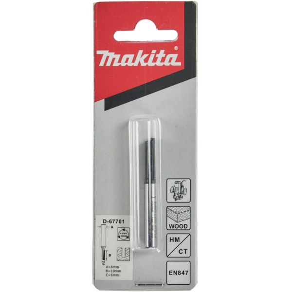 Фреза Makita пазовая с 1 кромкой Standard 6*19*6*51*1T   D-67701