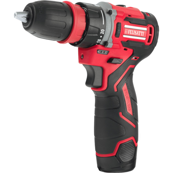 Дрель аккумуляторная FELISATTI HD FT19026 12V 2*2Ah с 4 насадками