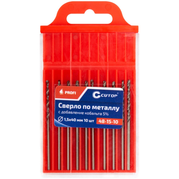 Сверло Cutop Profi 1,5*40 по металлу 10 шт   48-15-10