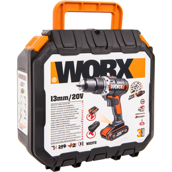 Дрель аккумуляторная WORX WX372 20V 2,0Ач кейс