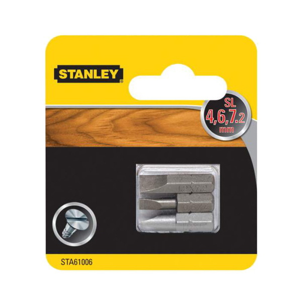 Набор бит STANLEY  SL 4, 6, 7.2*25мм из 3 штук  STA61006