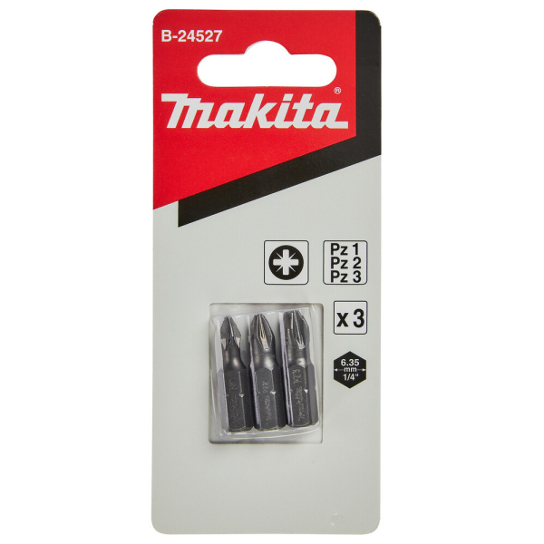 Биты Makita C-form PZ1/PZ2/PZ3-25 мм 3 шт   B-24527