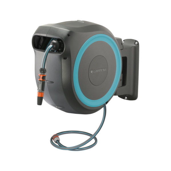 Катушка со шлангом настенная автоматическая Gardena RollUp L голубая  18625-20.000.00