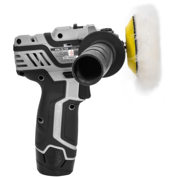 Полировальная машина аккумуляторная Интерскол АПМ-76/12Э 7 пр.  806.0.0.70