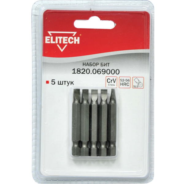 Набор бит ELITECH SL5*50мм  5 предметов   1820.069000